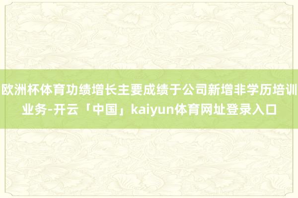 欧洲杯体育功绩增长主要成绩于公司新增非学历培训业务-开云「中国」kaiyun体育网址登录入口