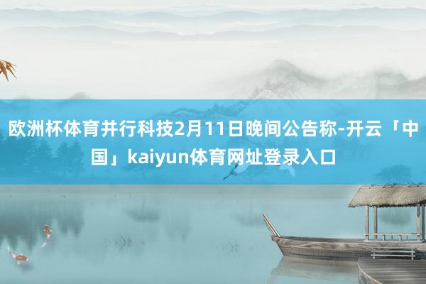 欧洲杯体育并行科技2月11日晚间公告称-开云「中国」kaiyun体育网址登录入口