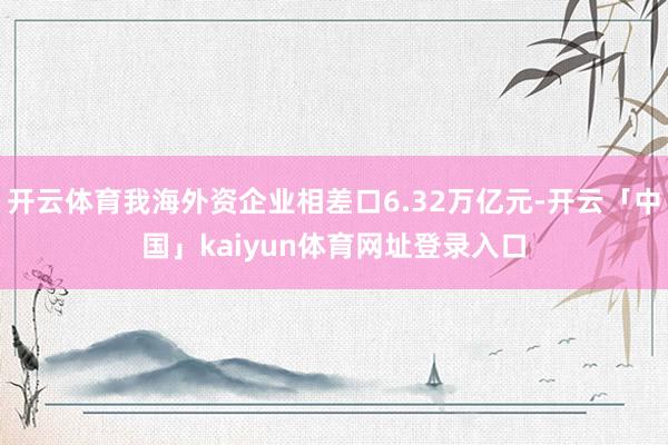 开云体育我海外资企业相差口6.32万亿元-开云「中国」kaiyun体育网址登录入口