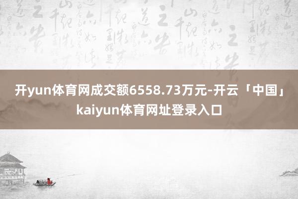 开yun体育网成交额6558.73万元-开云「中国」kaiyun体育网址登录入口