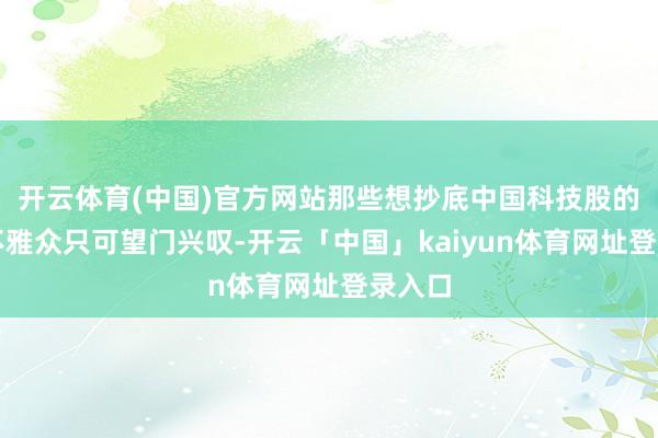 开云体育(中国)官方网站那些想抄底中国科技股的外洋不雅众只可望门兴叹-开云「中国」kaiyun体育网址登录入口